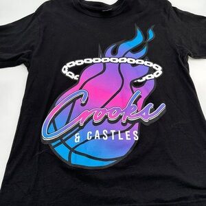 Crooks &Castles Men's Logo‎ T Shirt Small